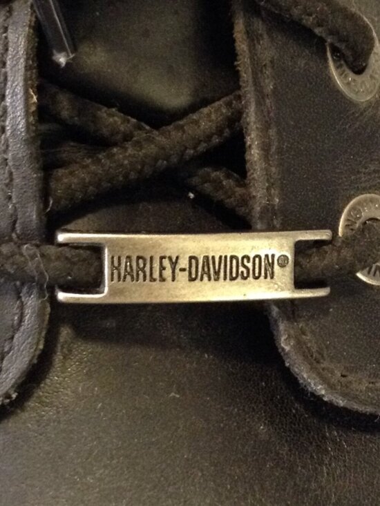 VTG 2000 Harley 13M Leather Riding Boots with Skull Badge, Goodyear welts, Moto main image 7